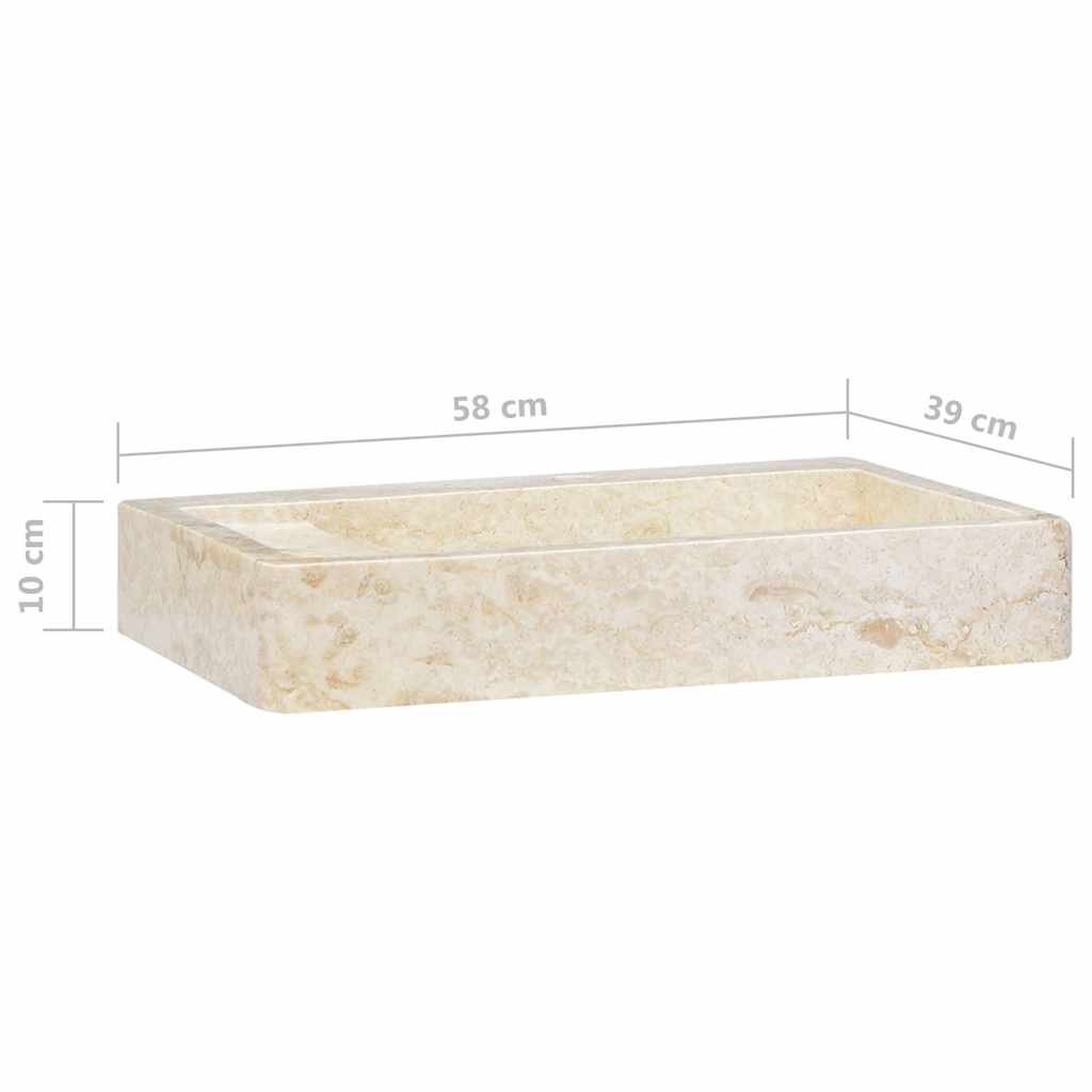 Waschbecken Creme 58x39x10 cm Marmor
