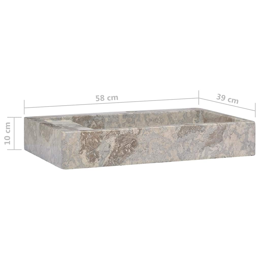 Waschbecken Grau 58x39x10 cm Marmor