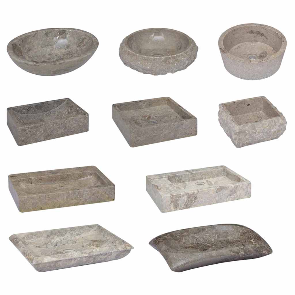 Waschbecken Grau 58x39x10 cm Marmor
