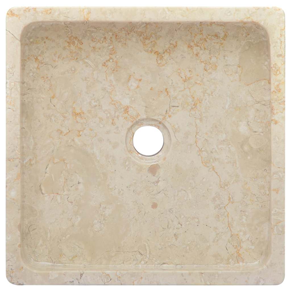 Waschbecken Creme 40x40x10 cm Marmor