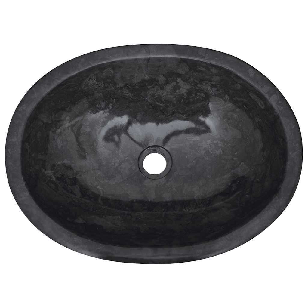 Waschbecken Schwarz 53x40x15 cm Marmor