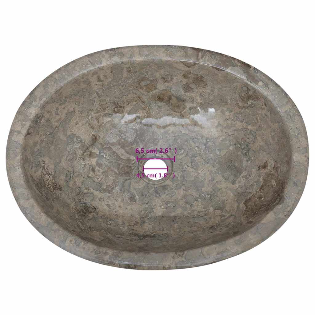 Waschbecken Grau 53x40x15 cm Marmor