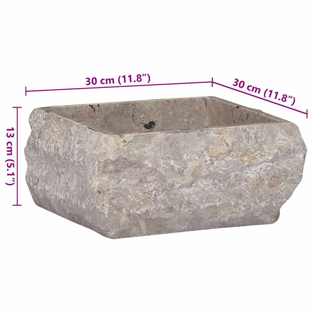 Waschbecken Grau 30x30x13 cm Marmor