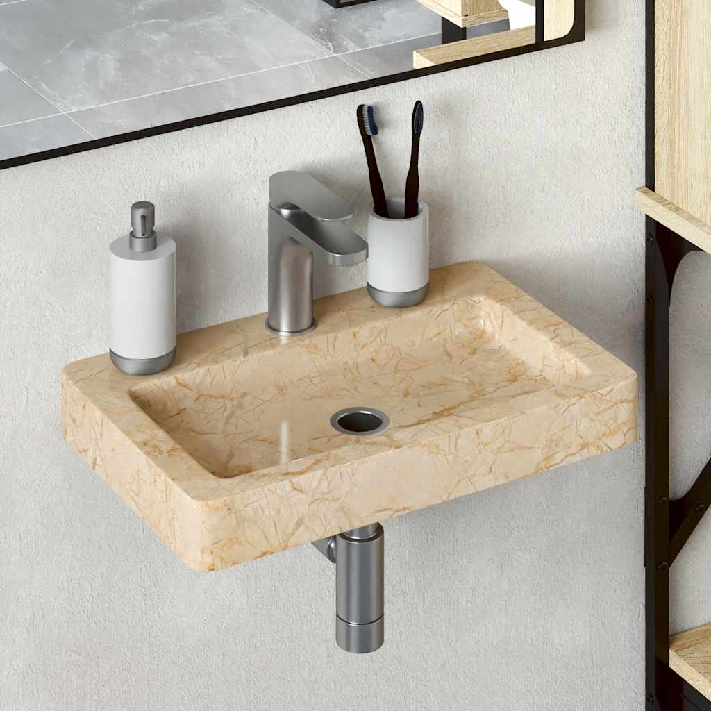 Wandwaschbecken Creme 38x24x6,5 cm Marmor