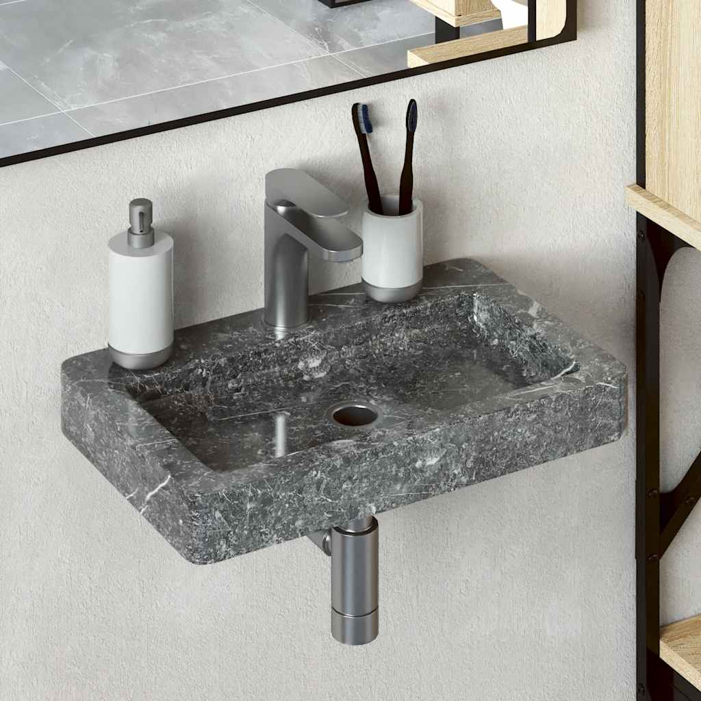 Wandwaschbecken Grau 38x24x6,5 cm Marmor
