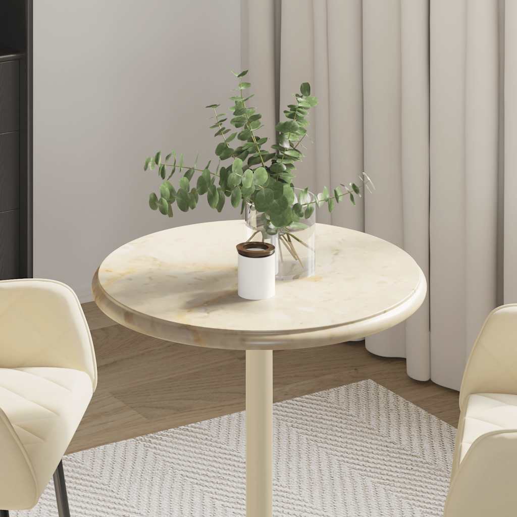 Tischplatte Creme Ø50x2,5 cm Marmor