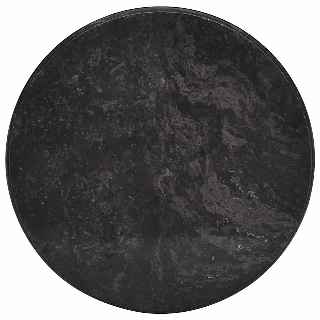 Tischplatte Schwarz Ø50x2,5 cm Marmor