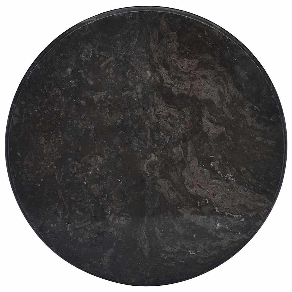 Tischplatte Schwarz Ø50x2,5 cm Marmor