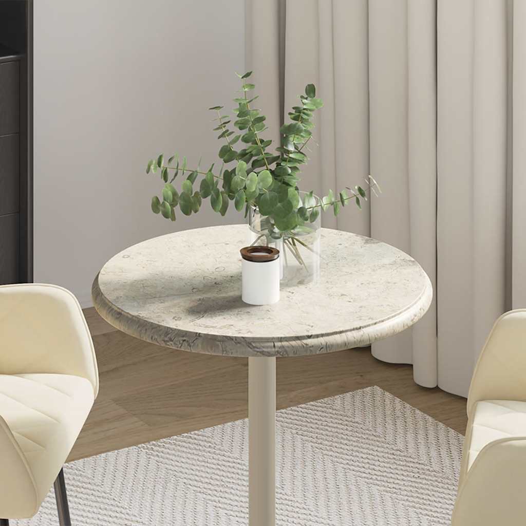 Tischplatte Grau Ø50x2,5 cm Marmor