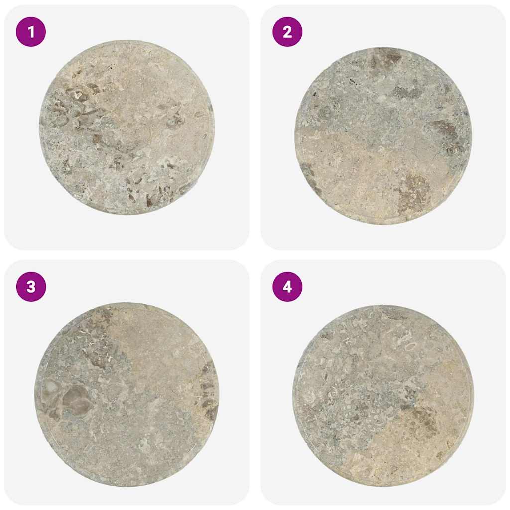 Tischplatte Grau Ø50x2,5 cm Marmor