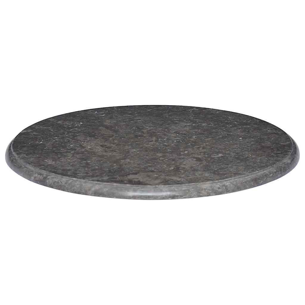 Tischplatte Schwarz Ø60x2,5 cm Marmor