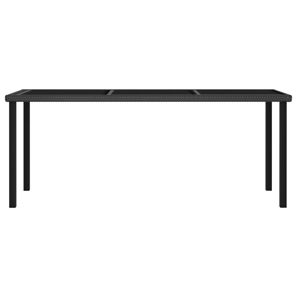 9-tlg. Garten-Essgruppe Poly Rattan Schwarz
