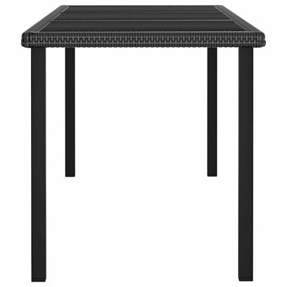 9-tlg. Garten-Essgruppe Poly Rattan Schwarz