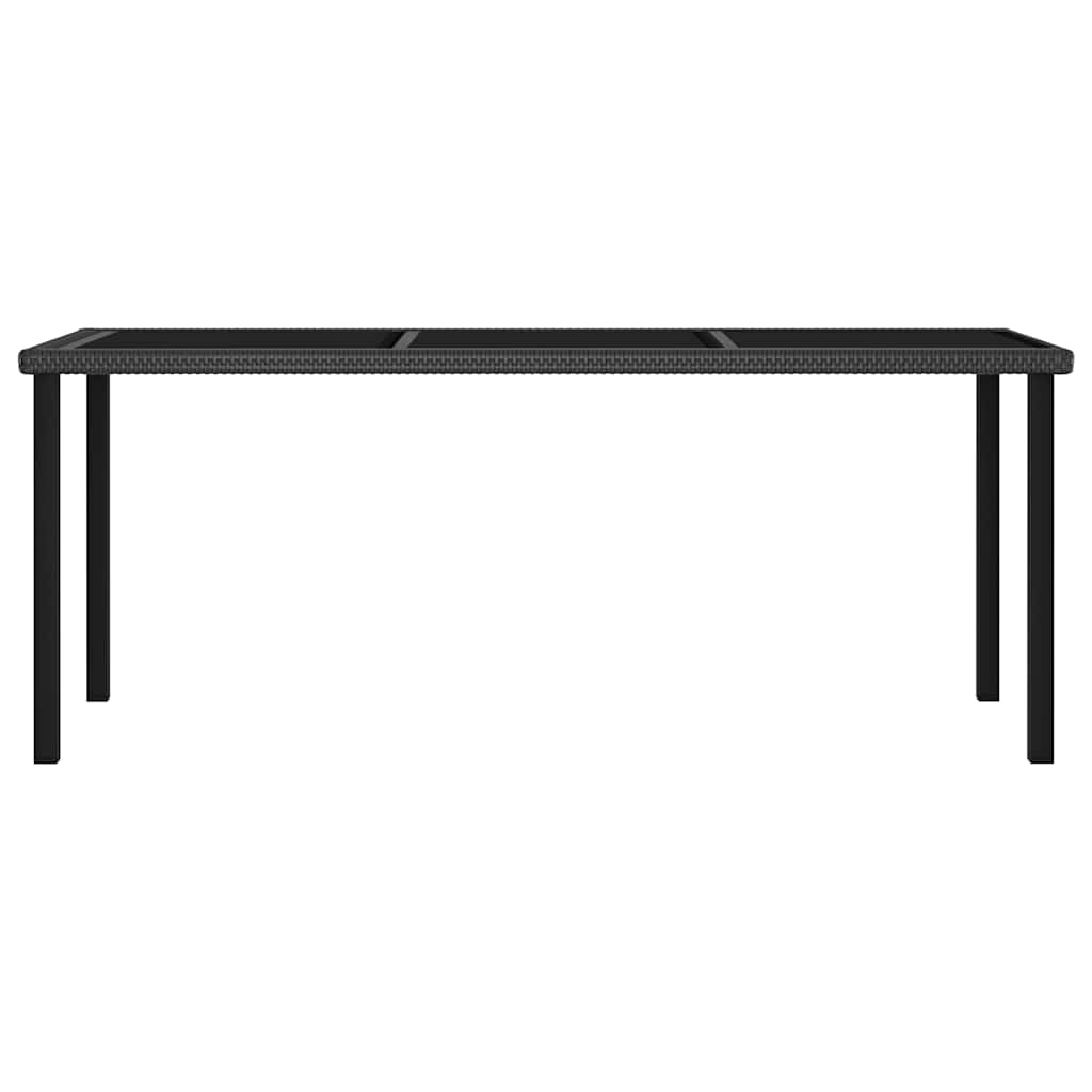9-tlg. Garten-Essgruppe Poly Rattan Schwarz