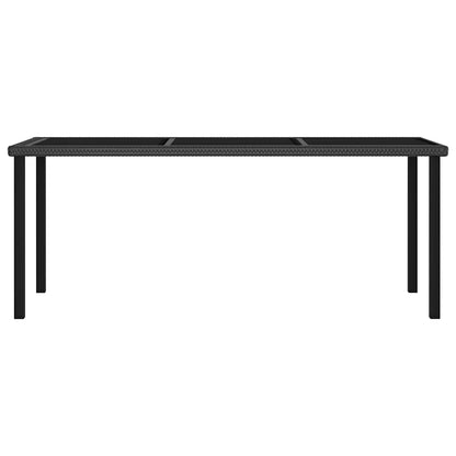 9-tlg. Garten-Essgruppe Poly Rattan Schwarz