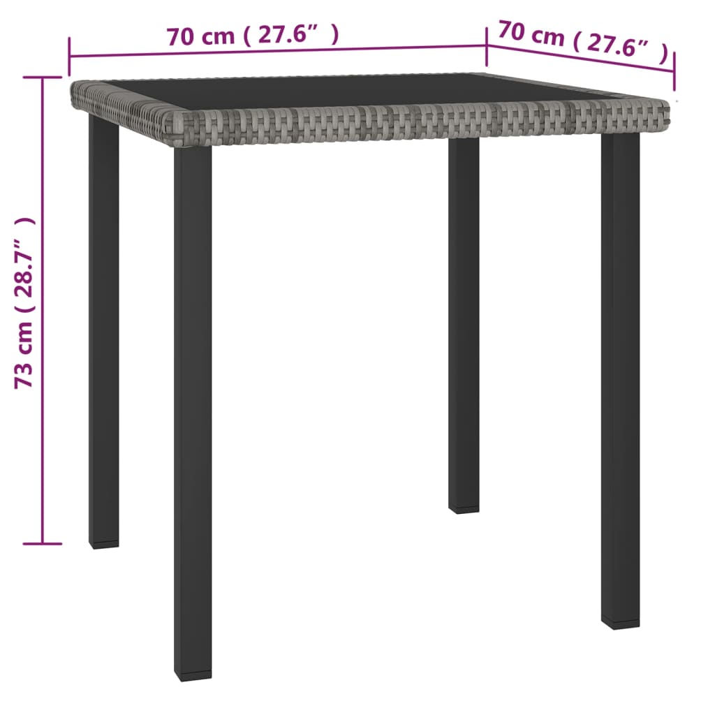 5-tlg. Garten-Essgruppe Poly Rattan Grau