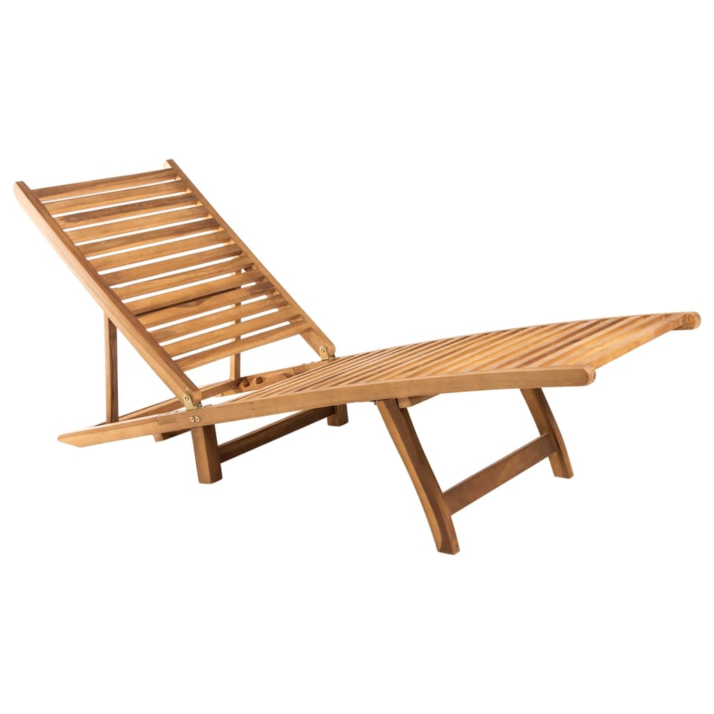 Chaise longue en bois de teck massif