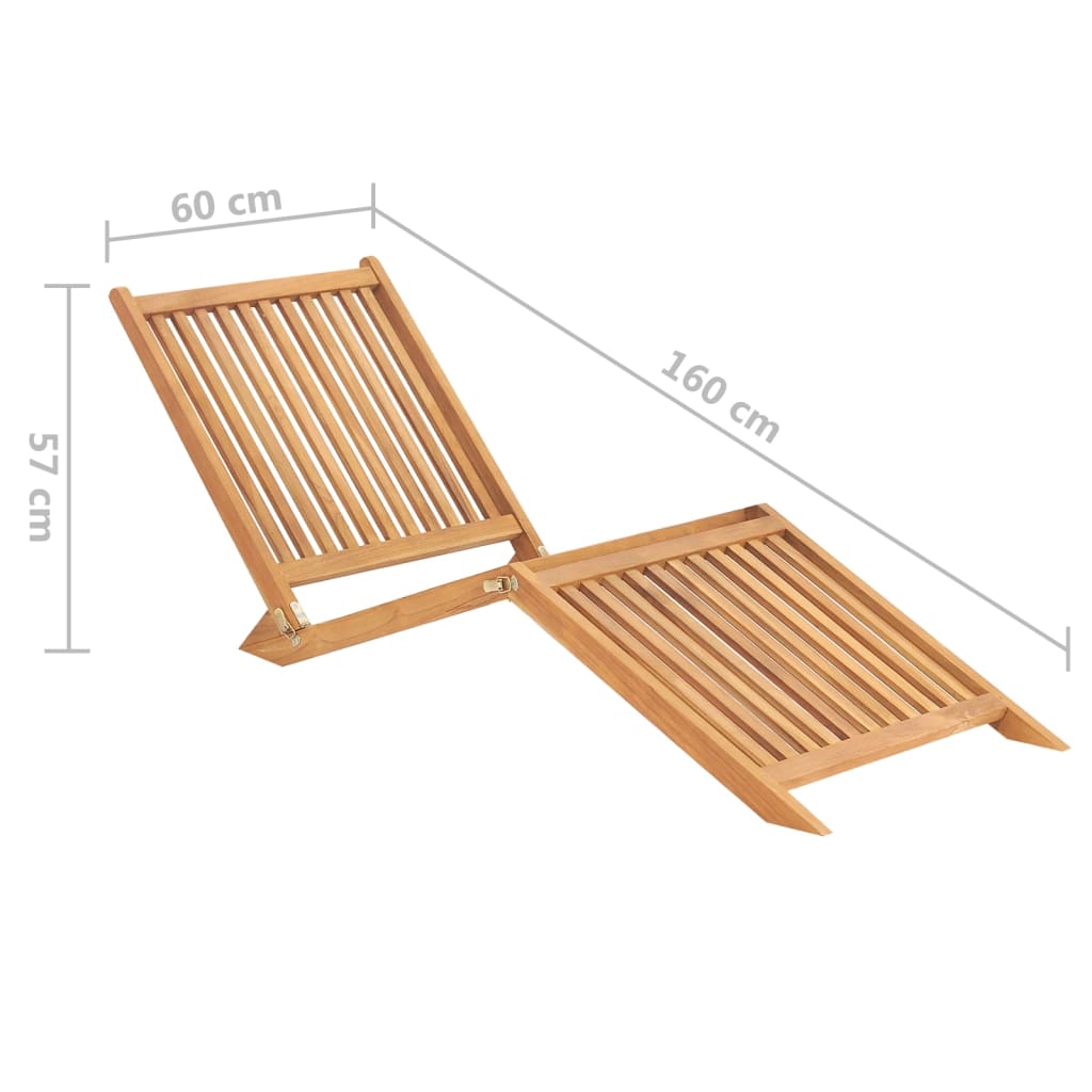 Chaise longue en bois de teck massif