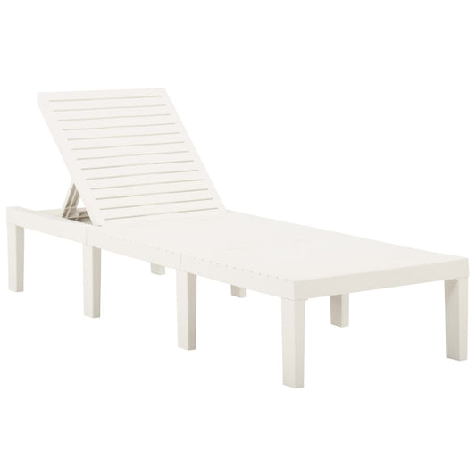Chaise longue en plastique blanc