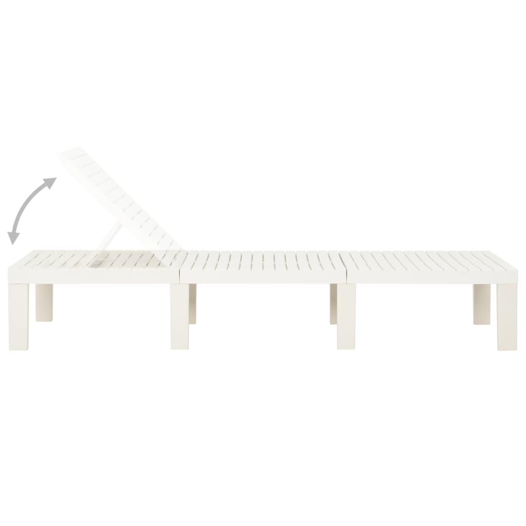 Chaise longue en plastique blanc