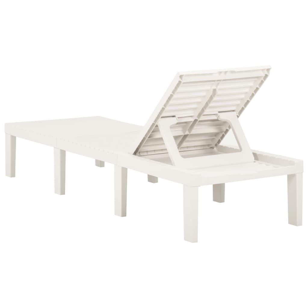 Chaise longue en plastique blanc