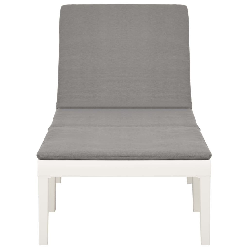Chaise longue avec coussin en plastique blanc