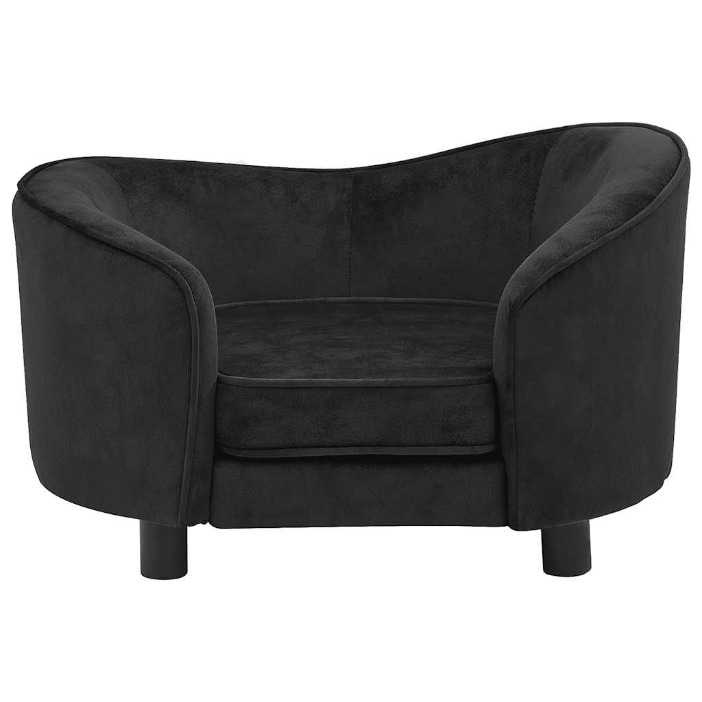 Canapé pour chien noir 69x49x40 cm peluche