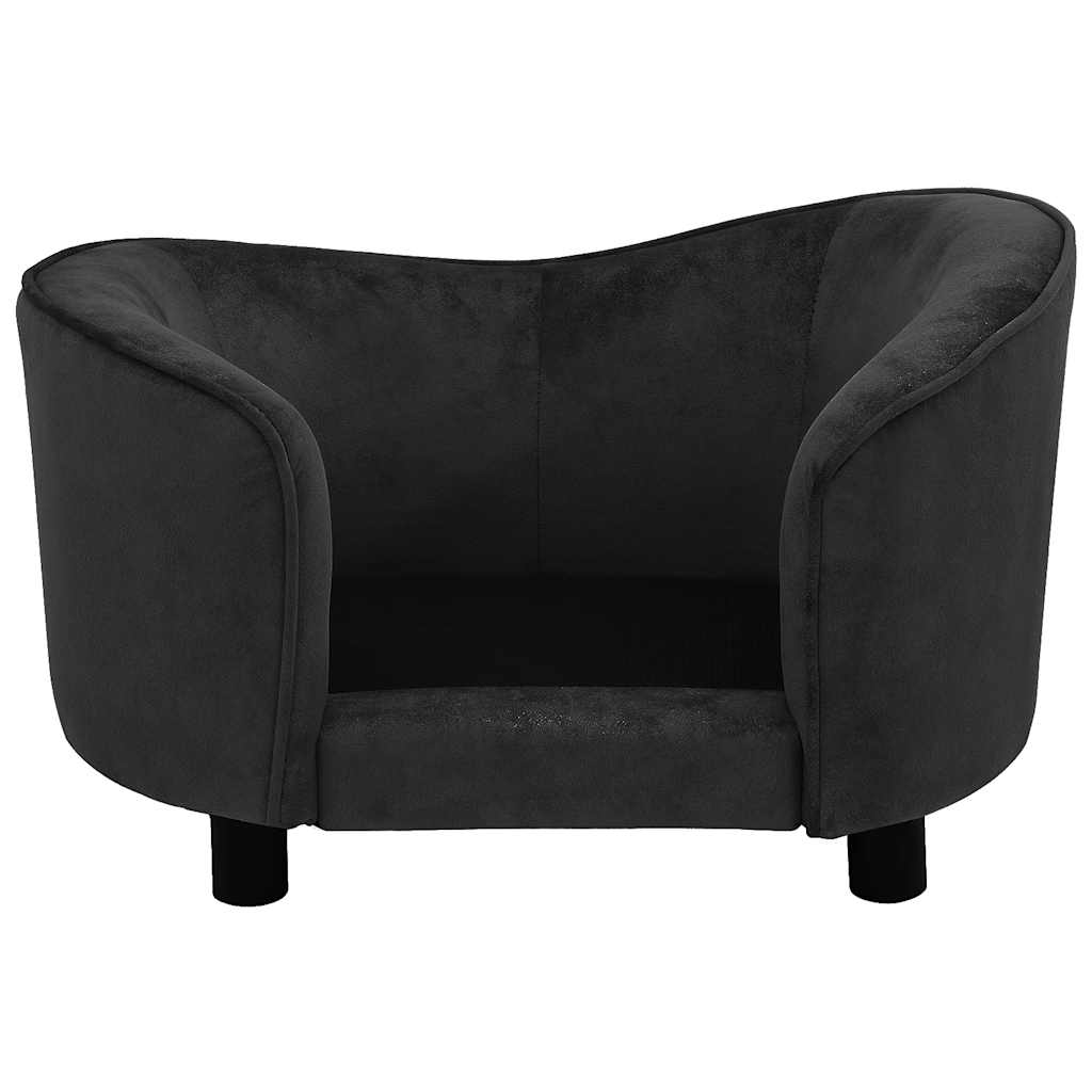 Canapé pour chien noir 69x49x40 cm peluche