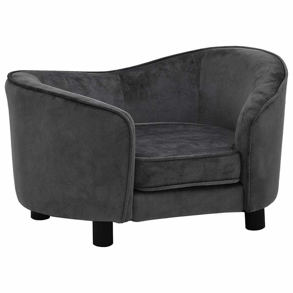Dog sofa dark grey 69x49x40 cm plush