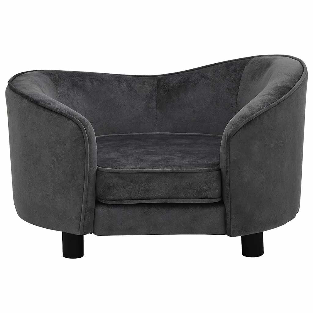 Dog sofa dark grey 69x49x40 cm plush