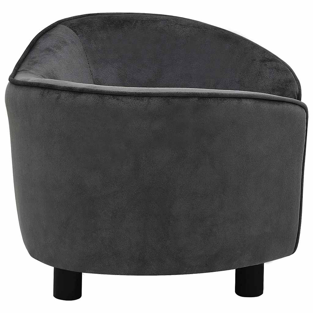 Dog sofa dark grey 69x49x40 cm plush