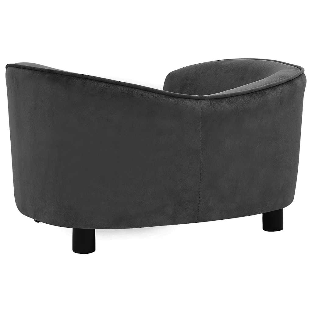 Dog sofa dark grey 69x49x40 cm plush