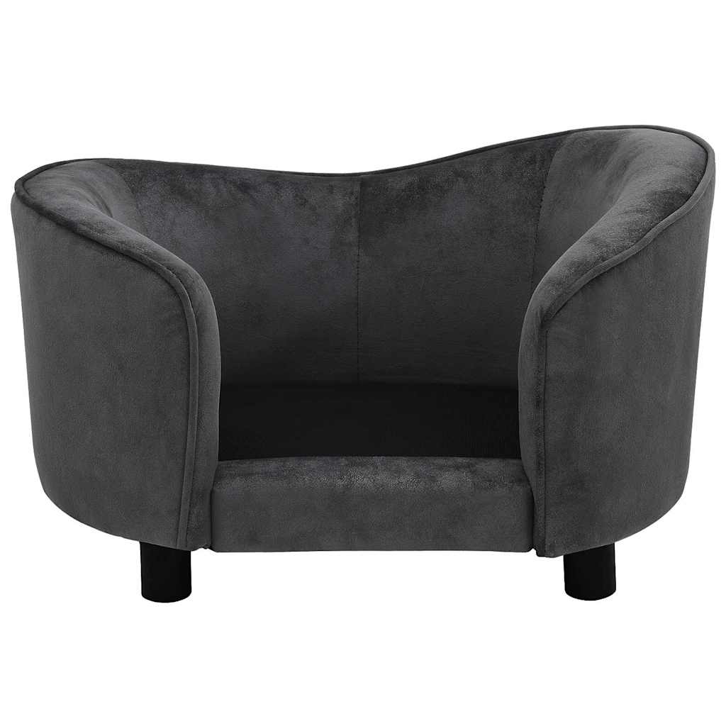 Dog sofa dark grey 69x49x40 cm plush