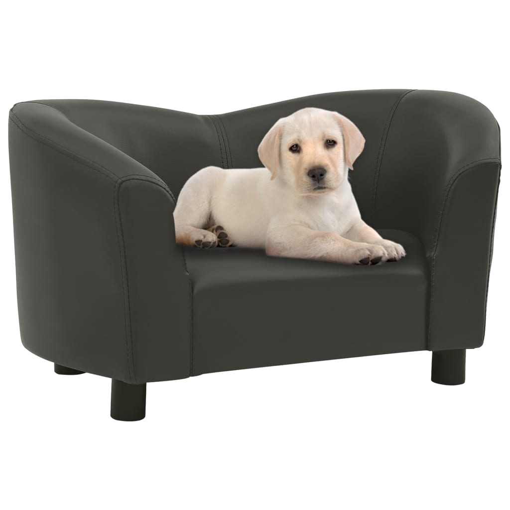 Hundesofa Dunkelgrau 67x41x39 cm Kunstleder