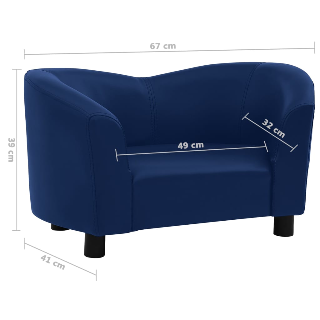 Hundesofa Blau 67x41x39 cm Kunstleder
