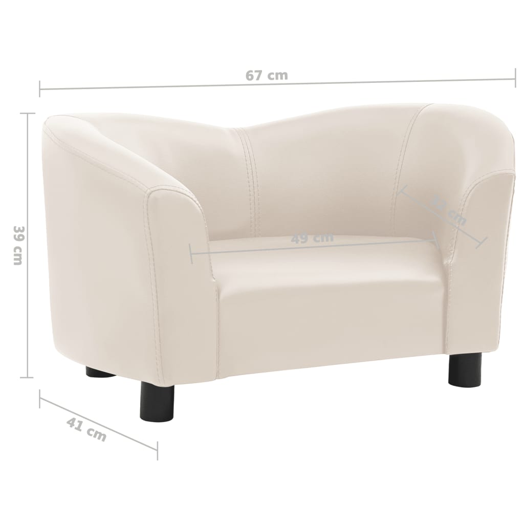 Hundesofa Creme 67x41x39 cm Kunstleder
