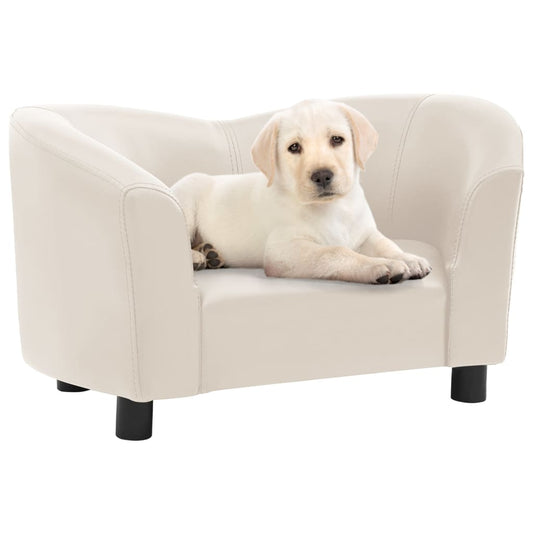 Hundesofa Creme 67x41x39 cm Kunstleder