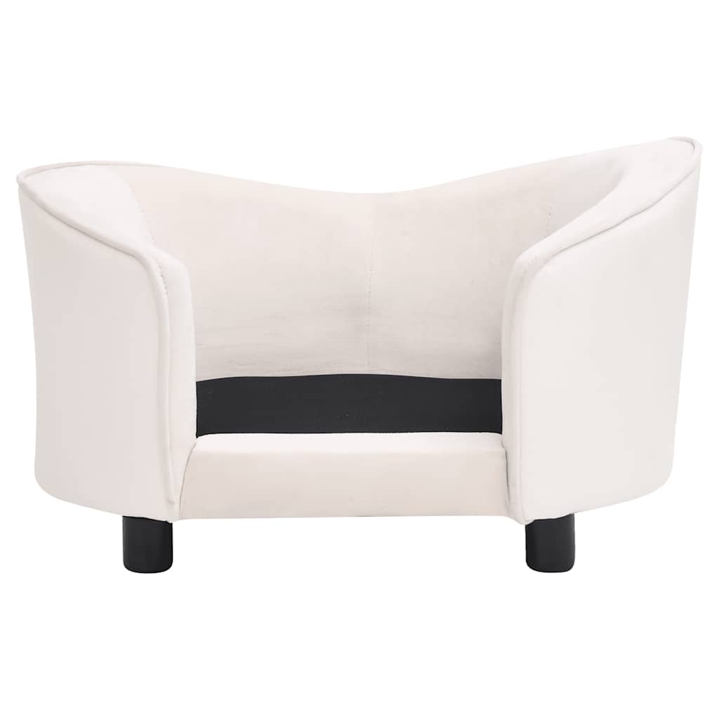 Hundesofa Creme 69x49x40 cm Plüsch und Kunstleder