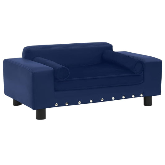 Hundesofa Blau 81x43x31 cm Plüsch und Kunstleder