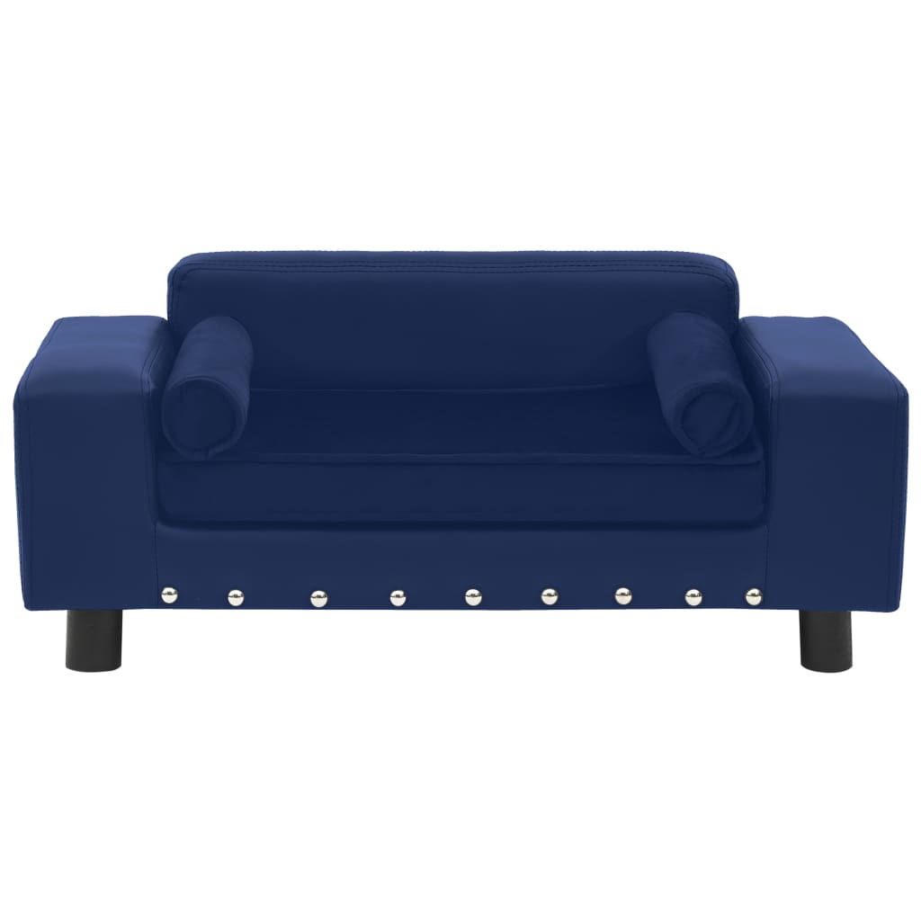 Hundesofa Blau 81x43x31 cm Plüsch und Kunstleder