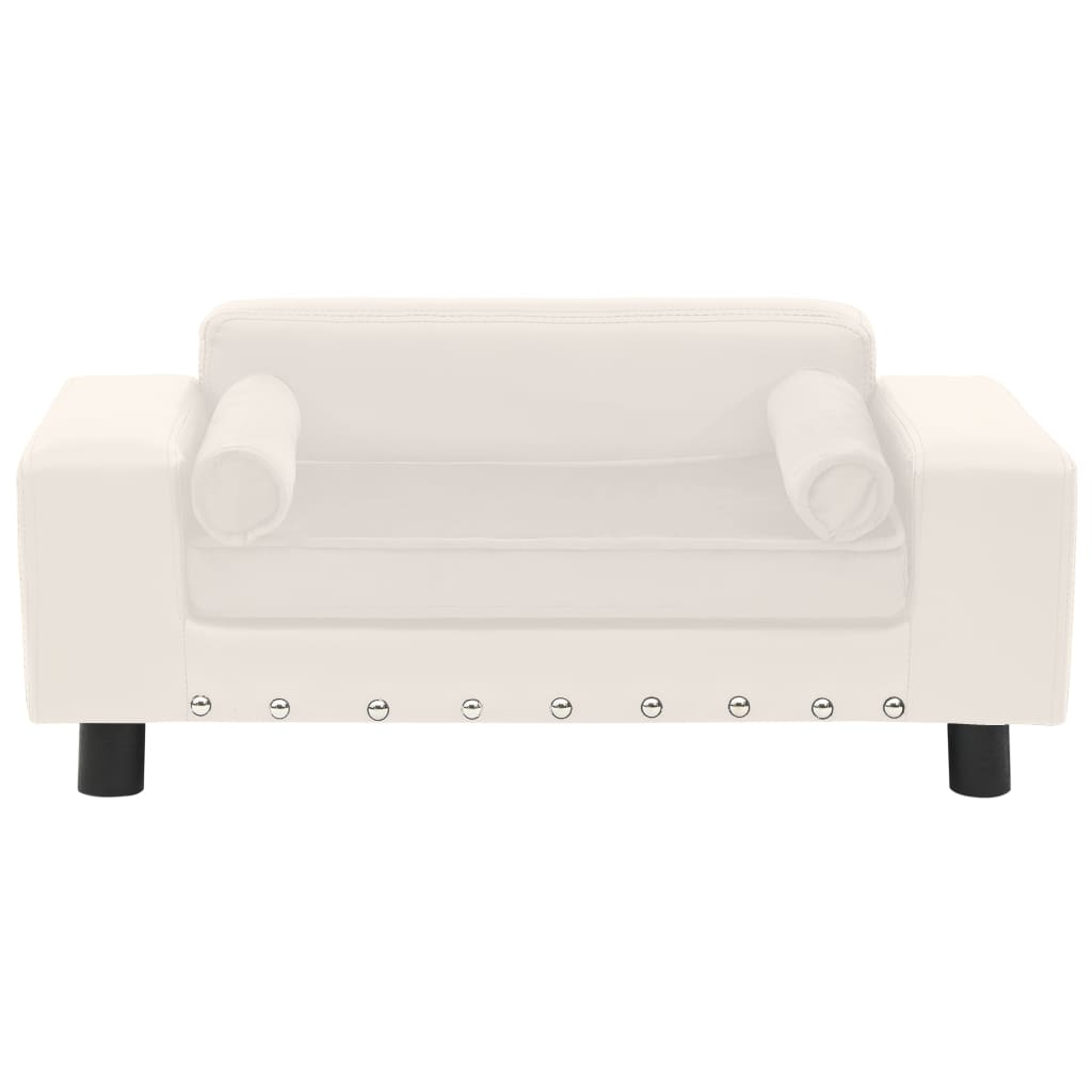 Hundesofa Creme 81x43x31 cm Plüsch und Kunstleder