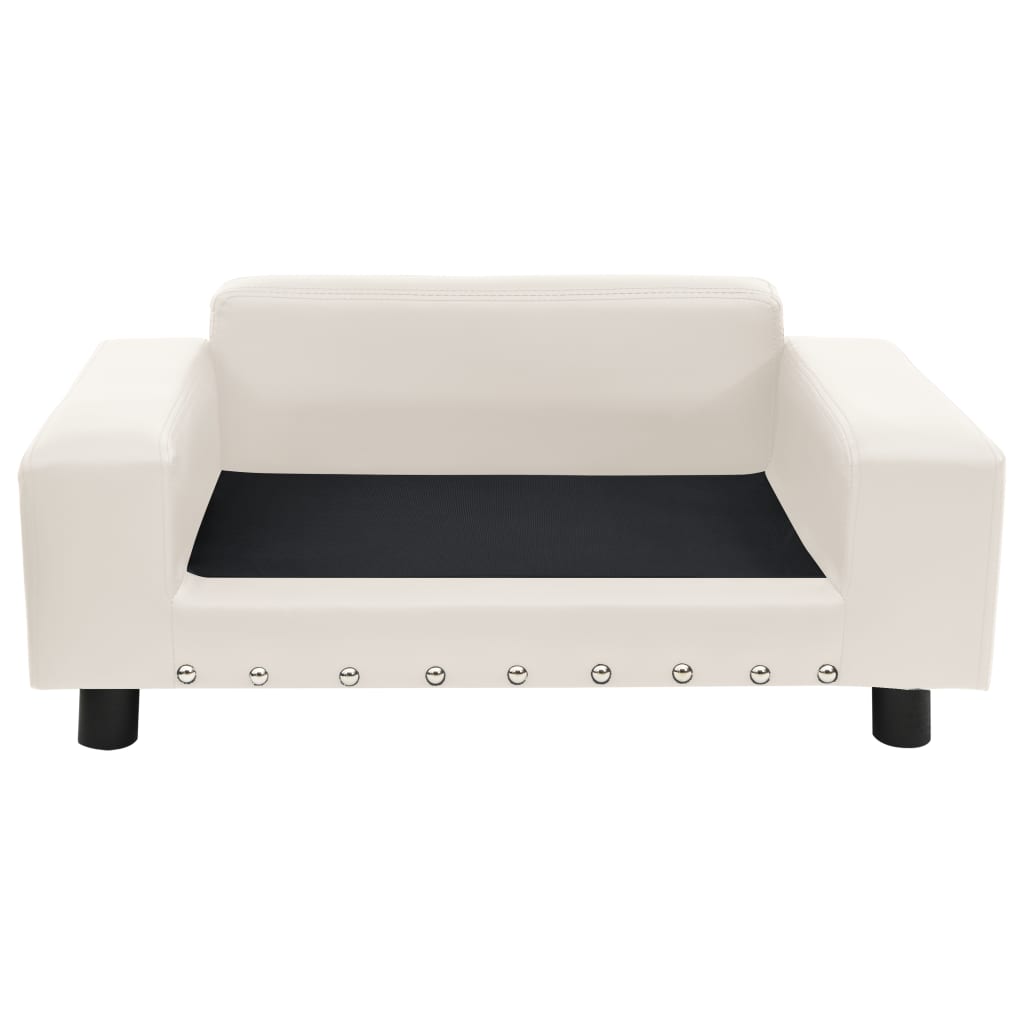 Hundesofa Creme 81x43x31 cm Plüsch und Kunstleder