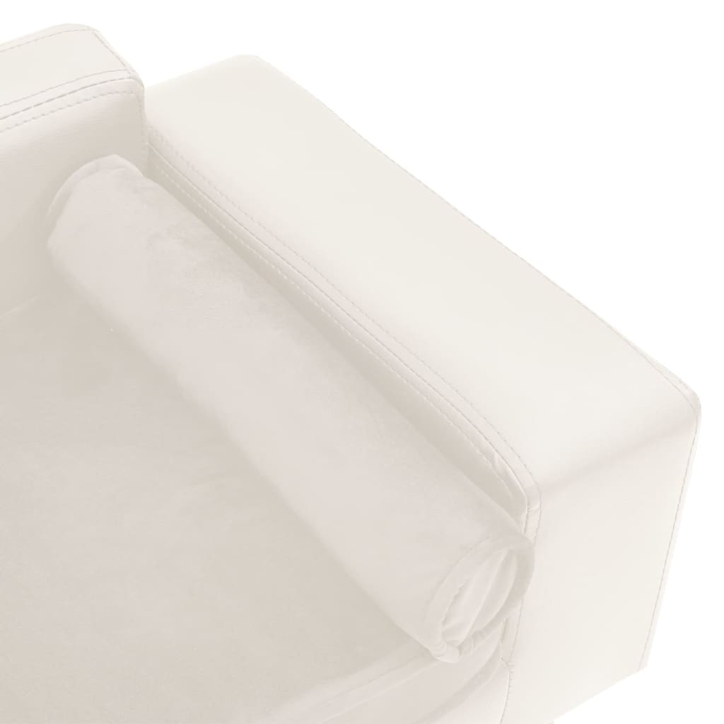Hundesofa Creme 81x43x31 cm Plüsch und Kunstleder
