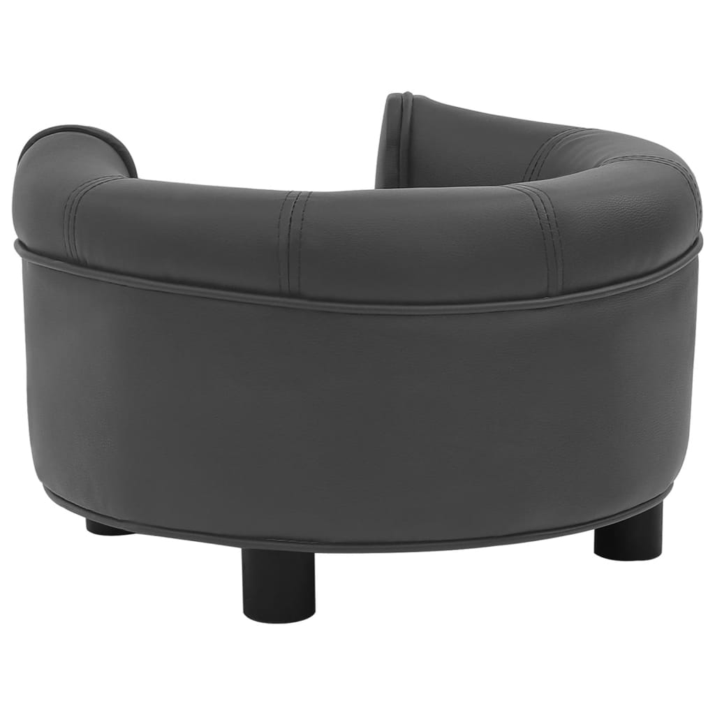 Dog sofa dark grey 48x48x32 cm plush and imitation leather