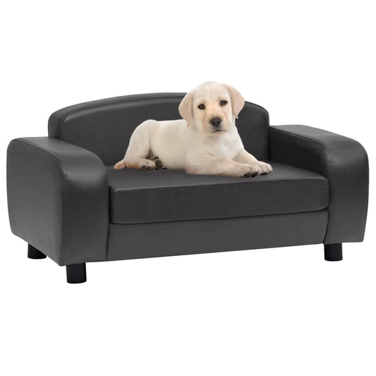 Hundesofa Dunkelgrau 80x50x40 cm Kunstleder