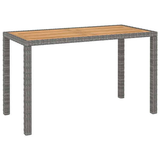 6-tlg. Garten-Essgruppe Poly Rattan Akazie Massivholz Grau