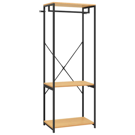 Kleiderschrank Schwarz Eiche 60x40x167cm Metall Holzwerkstoff