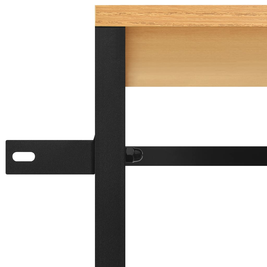 Kleiderschrank Schwarz Eiche 60x40x167cm Metall Holzwerkstoff