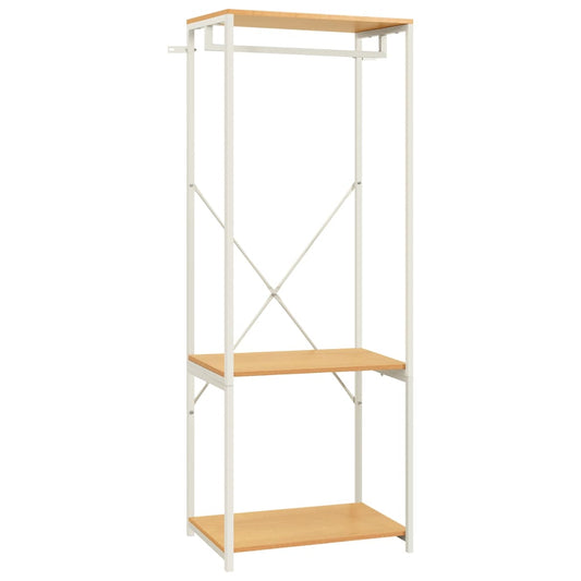 Kleiderschrank Weiß und Eichen-Optik 60x40x167 cm Metall