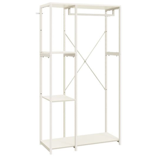 Kleiderschrank Weiß 90x40x167 cm Metall und Spanplatte